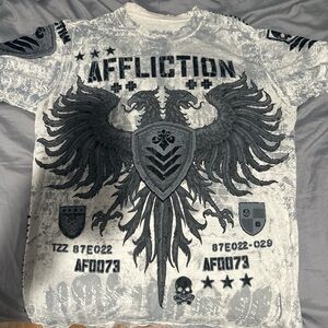 Affliction white eagle shirt